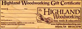 Highland Woodworking Gift Certificate