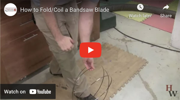 How to coil a bandsaw blade
