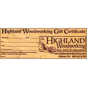 Highland Woodworking Gift Certificate